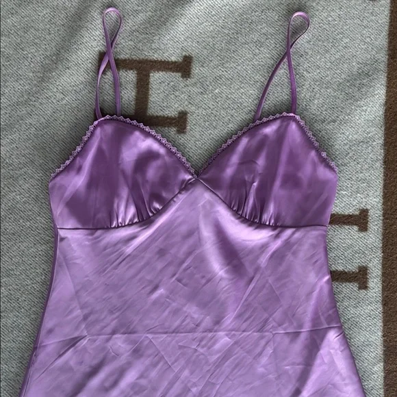 Purple aritzia lilac Satin Slip Dress - Picture 2 of 5